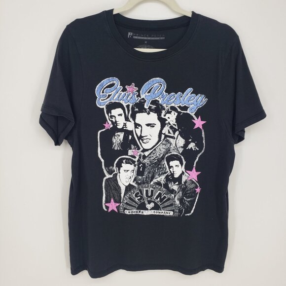 Prince Peter Elvis Presley Tee Shirt Top XL Womens Stars Short Sleeves Black - Picture 1 of 10